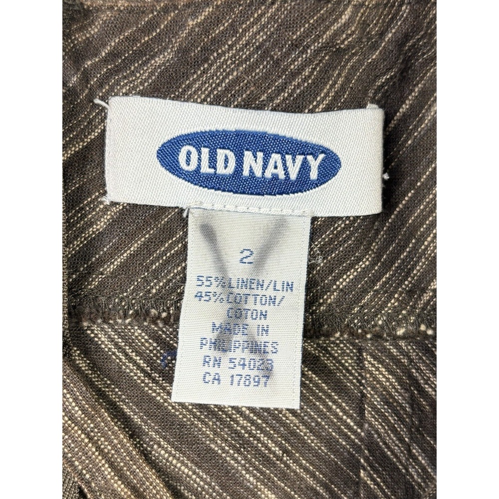 Old Navy Dress Women's 2 Linen Blend Brown Pencil Maxi Summer - Picture 3 of 12